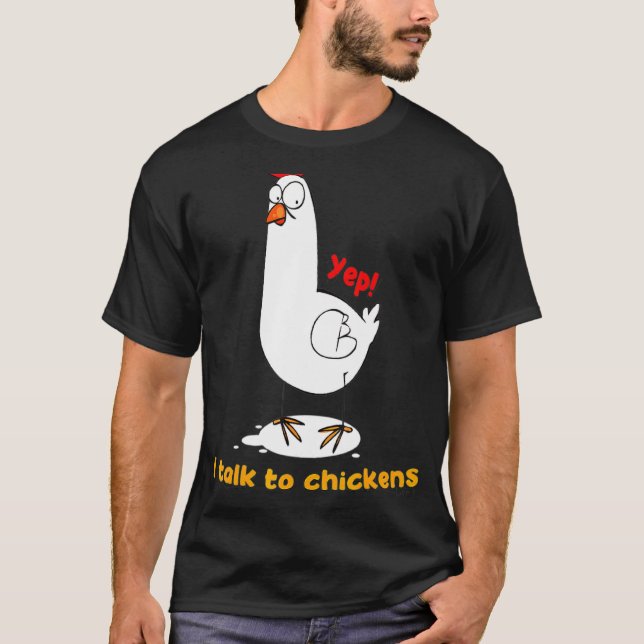 Jag pratar med Chickens Farmer T Shirt (Framsida)