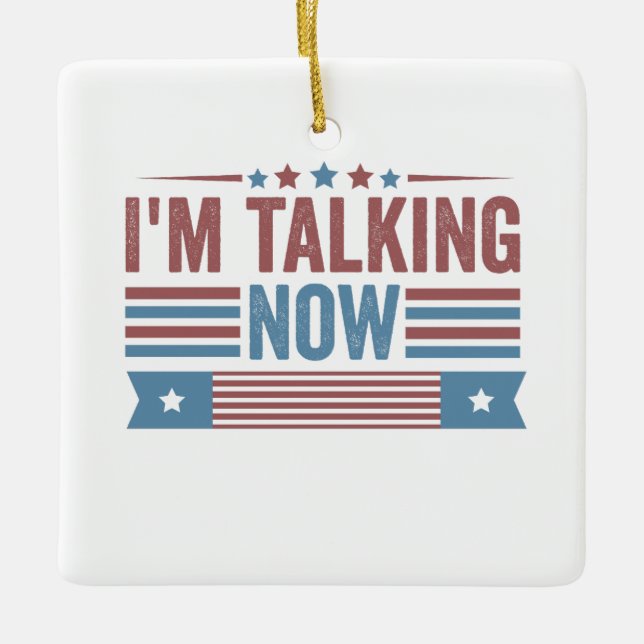 Jag pratar nu Trump Kamala-presidentdebatt Julgransprydnad Keramik (Framsida)