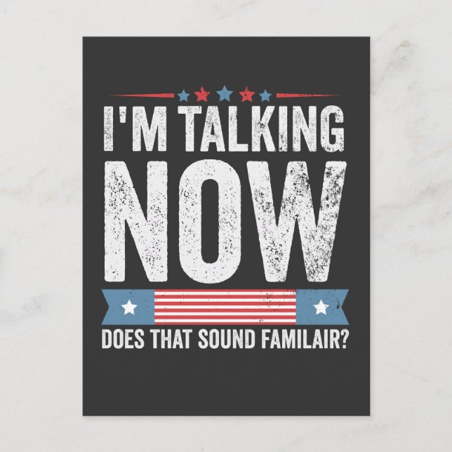 Jag Pratar Nu Trump Kamala Presidentdebatt  Vykort (Framsida)
