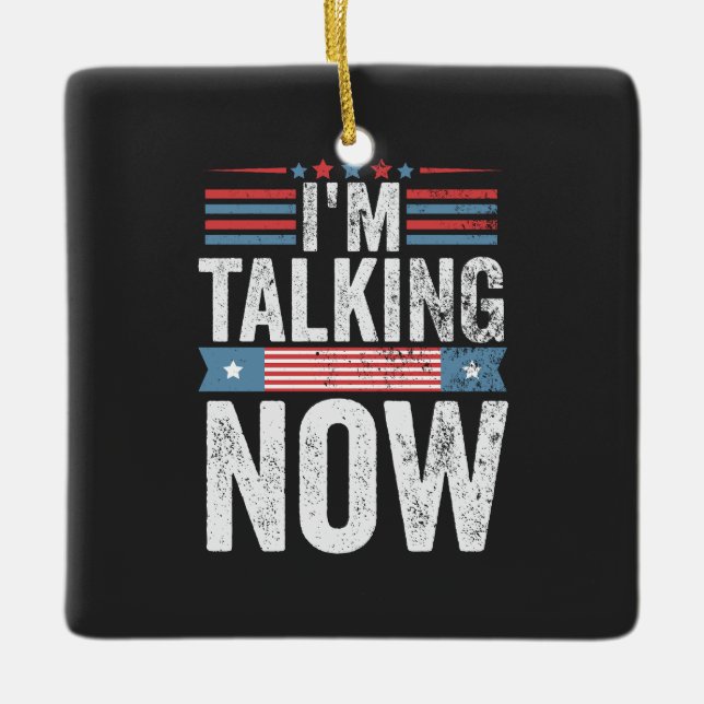 Jag pratar nu Trump Kamalas president Debatt Julgransprydnad Keramik (Framsida)