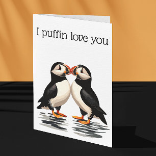 Jag Puffin Kärlek till alla hjärtans dag-årsdag Kort