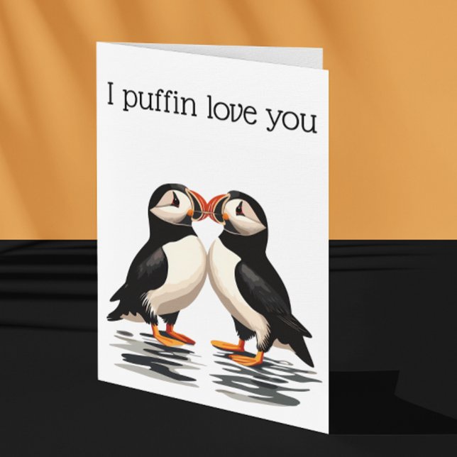 Jag Puffin Kärlek till alla hjärtans dag-årsdag Kort (Skapare uppladdad)