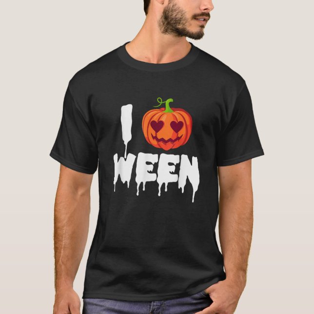 Jag Pumpkin Ween Funny Halloween Joke Quote Manar  T Shirt (Framsida)