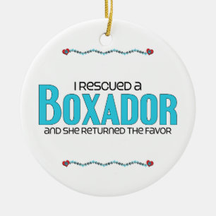Jag räddade design för Boxador (en kvinnlig) Julgransprydnad Keramik