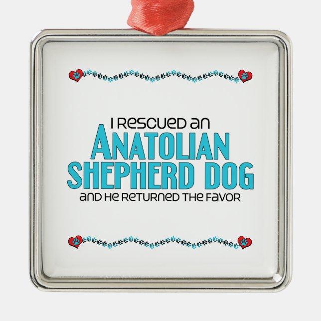 Jag räddade en Anatolian herdehund (den Male Julgransprydnad Metall (Framsidan)