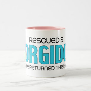 Jag räddade en design för Corgidor (manlig) Två-Tonad Mugg