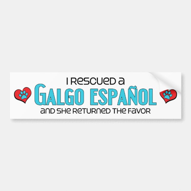 Jag räddade en Galgo Español (den kvinnliga Bildekal (Framsidan)