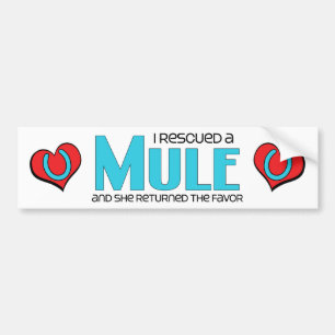 Jag räddade en Mule (den kvinnliga mulen) Bildekal