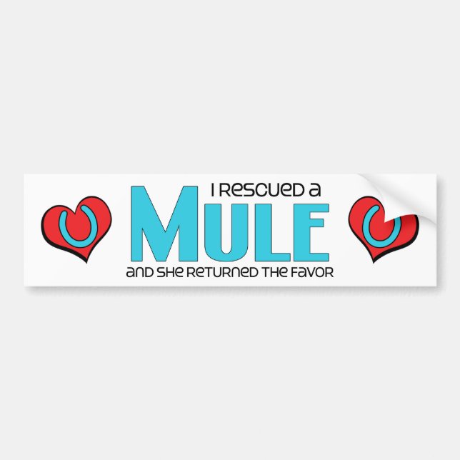 Jag räddade en Mule (den kvinnliga mulen) Bildekal (Framsidan)