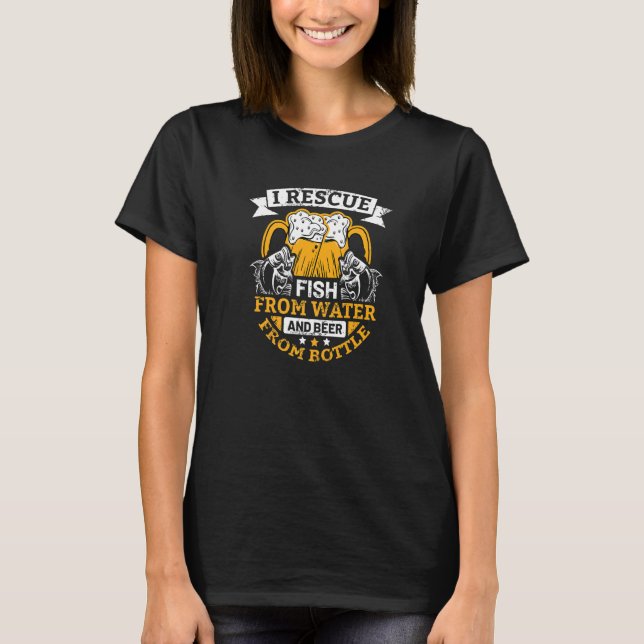 Jag Räddar Fisk Från Vatten Fiskare Fiske T Shirt (Framsida)