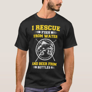 Jag Räddar Fisk Från Vatten Och Öl Från Flaskor T Shirt