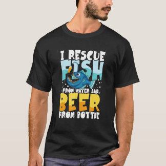 Jag Räddar Fisk Från Vatten Och Öl Roliga Citat T Shirt