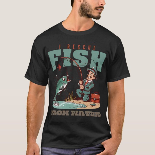 Jag räddar fisk från vattnet t shirt (Framsida)
