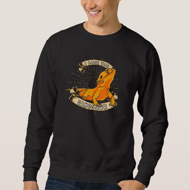 Jag Raise Tiny Dinosaurs Bearded Dragon Lång Ärmad Tröja (Framsida)