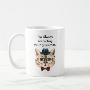 Jag rättar tyst din Grammar Cat Mugg