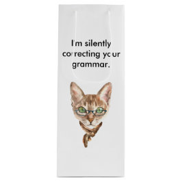 Jag rättar tyst din Grammar Cat Vin-bag