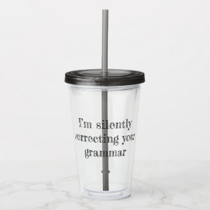 Jag rättar tyst din Grammar Take Away Mugg