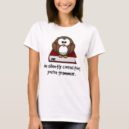 Jag rättar tyst din Grammar Wise Uggla T-shirt