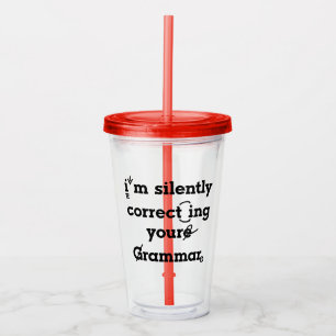 "Jag rättar tyst din grammatik" roligt Take Away Mugg