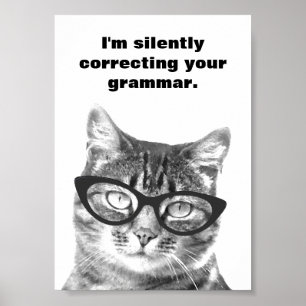 Jag rättar tyst din grammatikkkatt poster