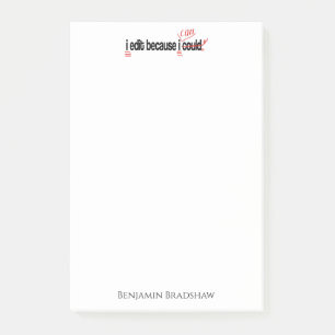 Jag redigerar eftersom jag kan Personlig efter IT® Post-it Block