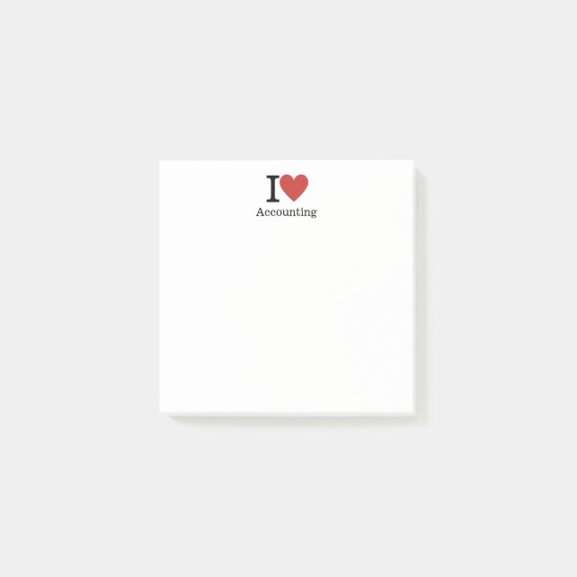 Jag ❤️ redovisningsavdelningen i Kärlek. Post-it Block (Framsida)