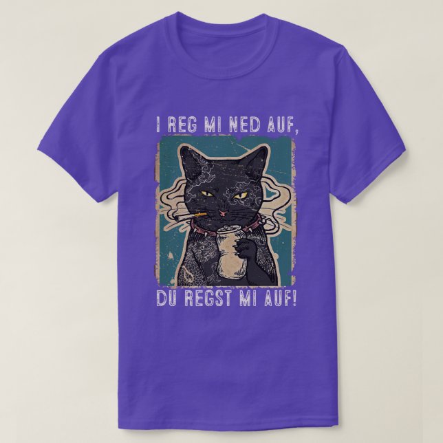 Jag reg mi ned auf Katzen Design mit schwarzer Kat T Shirt (Design framsida)