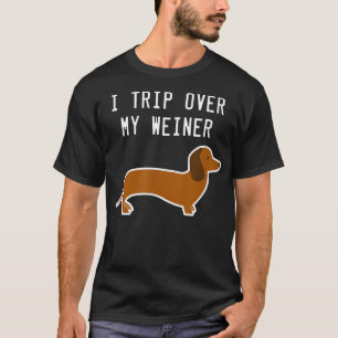 Jag Resa över min Weiner Funny Dachshund T Shirt