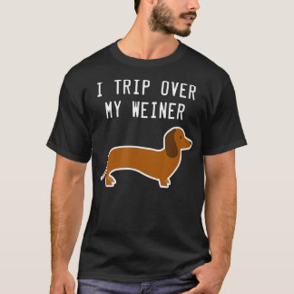 Jag Resa över min Weiner Funny Dachshund T  Shirt