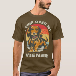 Jag Resa över min Wiener Cute Dachshund Hund Lung T Shirt