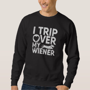 Jag Resa över min Wiener Dachshund Gifts Wiener Hu Lång Ärmad Tröja