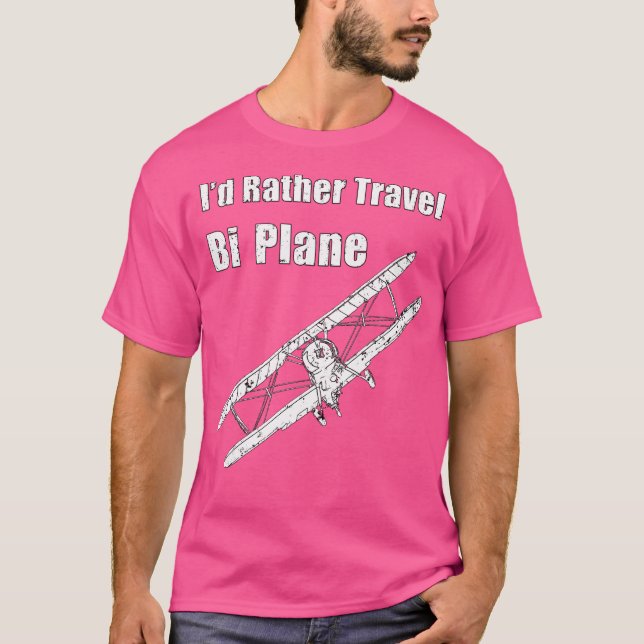 Jag reser hellre Bi Flygplan (Pun intended) T Shirt (Framsida)