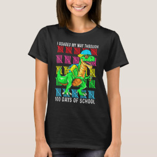 Jag reste min väg genom 100 dagar av School Dinosa T Shirt