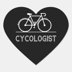 Jag rider alltid en cykel på morgonen för att bl hjärtformat klistermärke