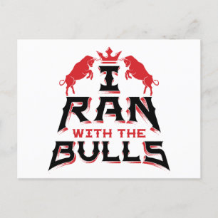 Jag ringde med Bulls Pamplona Running of the Bulls Vykort