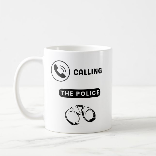 Jag ringer polisen kaffemugg (Vänster)