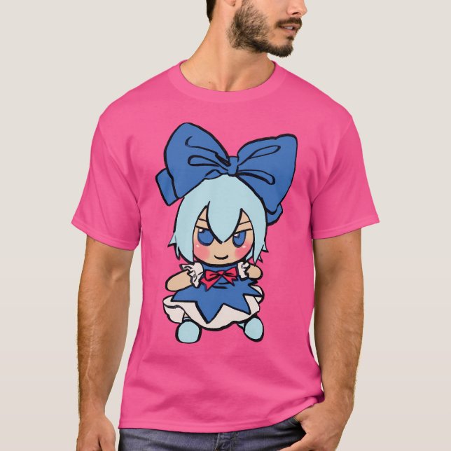 Jag ritade Cirno Fumo plush Meme Touhou T Shirt (Framsida)