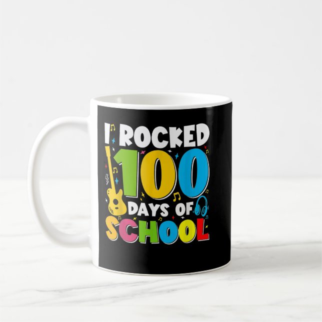Jag Rockade 100 dagar av skol-gitarrmusik Kaffemugg (Vänster)