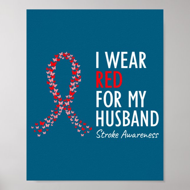 Jag Röd Make Stroke Medvetenhet Överlevare Poster (Framsidan)