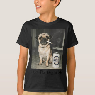 Jag Rolig Roade Hund Pug Rökande Öl T Shirt