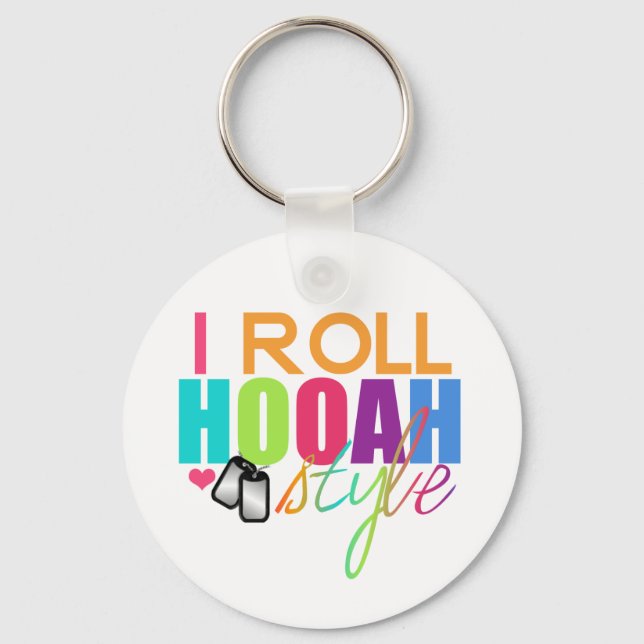 Jag Roll Hooah Stil Keychain Nyckelring (Framsida)