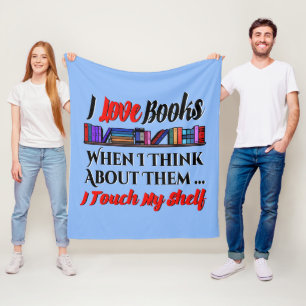 Jag rör min Shelf Bok Älskare Humor Fleecefilt