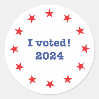 Jag röstade! 2024 runt klistermärke