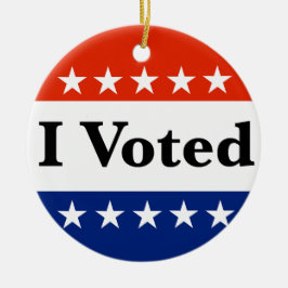 Jag röstade 2026 julgransprydnad keramik