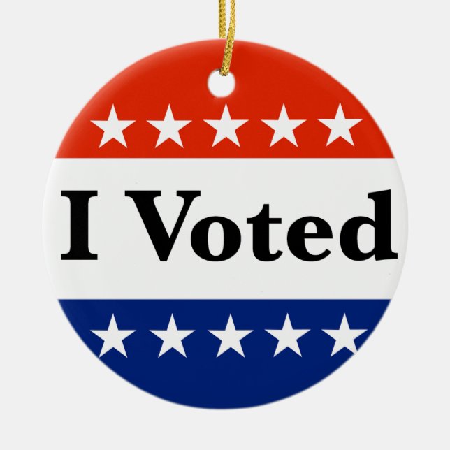 Jag röstade 2026 julgransprydnad keramik (Framsidan)