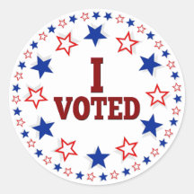 Jag röstade amerikanska stjärnor Rött vitt blått v