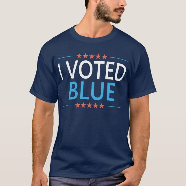 Jag röstade Blue Democrat T Shirt (Framsida)