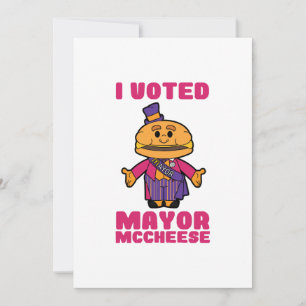 Jag Röstade Borgmästare Mccheese Inbjudningar