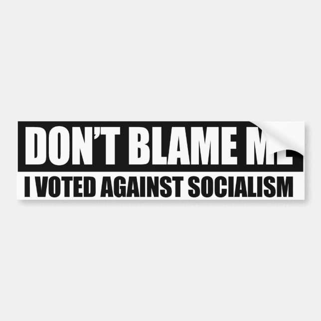 JAG RÖSTADE EMOT SOCIALISM Conserva Bildekal (Framsidan)
