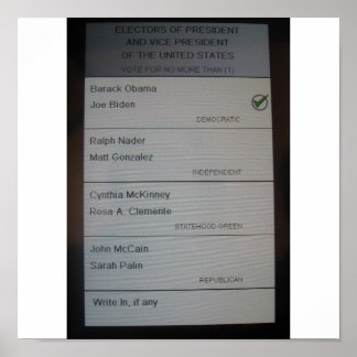 JAG RÖSTADE FÖR BARACK OBAMA POSTER